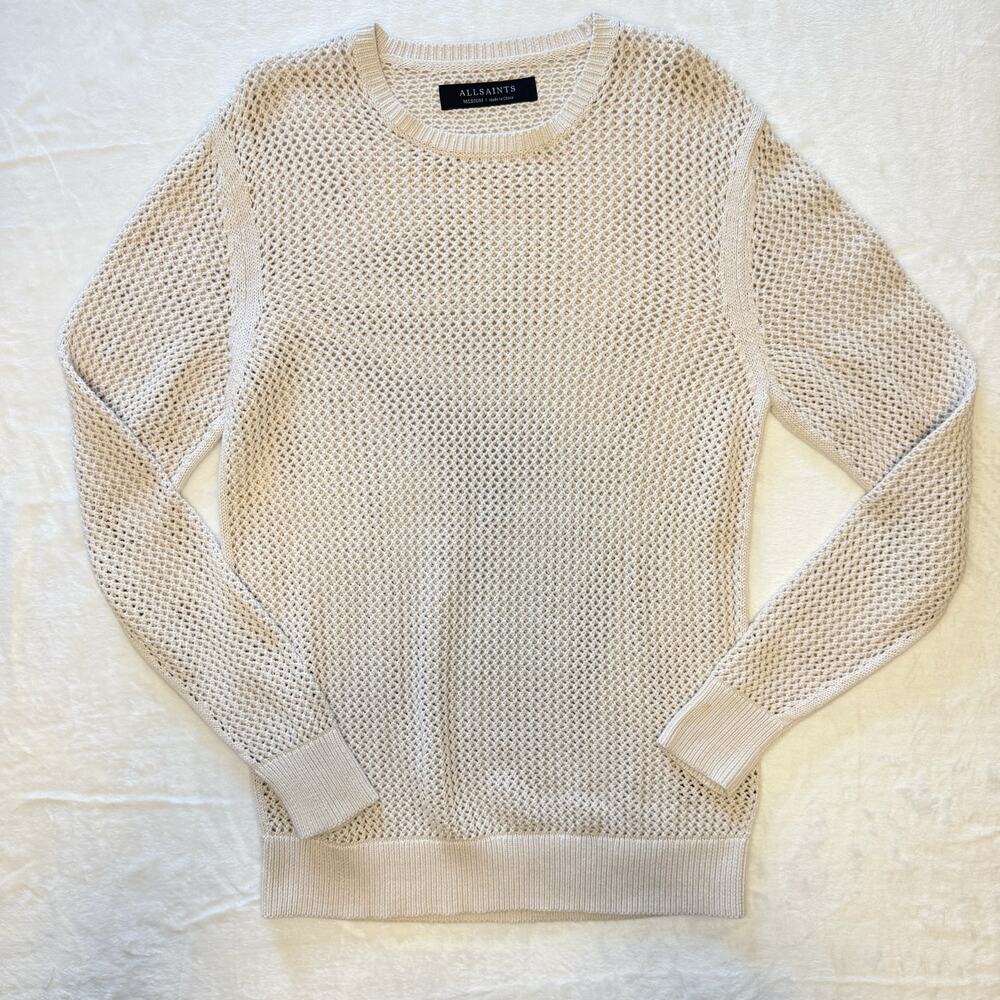 ALLSAINTS Open Knit Sweater Beige Men's Medium